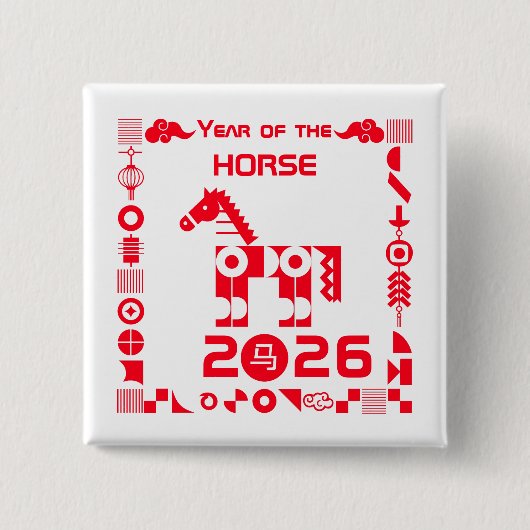 Year of the Horse 2026 缶バッジ (正面)