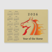 Year of the Horse 2026 Calendar Magnetic Card (正面)