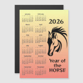 Year of the Horse 2026 Calendar Magnetic Card (正面/裏面)