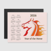Year of the Horse 2026 Calendar Magnetic Card (正面/裏面)