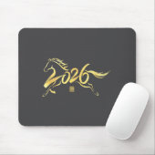 Year Of The Horse 2026 Calligraphy Chinese New Yea マウスパッド (マウス)