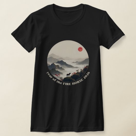 Year of the Horse 2026 Chinese Mountain New Year Tシャツ (レイダウン)