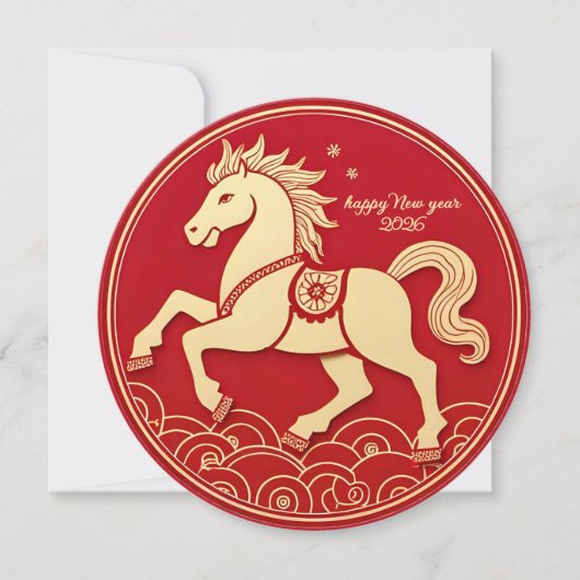Year of the Horse 2026 Chinese New Year  カード (正面)