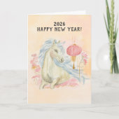 Year of the Horse 2026 Chinese New Year カード (正面)