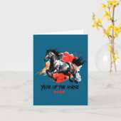 Year Of The Horse 2026 Chinese New Year  カード (黄色い花)