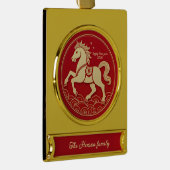 Year of the Horse 2026 Chinese New Year ゴールドプレートバナーオーナメント (右)