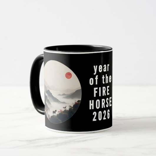 Year of the Horse 2026 Chinese New Year  マグカップ (正面左)