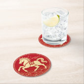 Year of the Horse 2026 Chinese New Year  ラウンドペーパーコースター (インサイチュ)