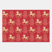 Year of the Horse 2026 Chinese New Year ラッピングペーパーシート (正面)