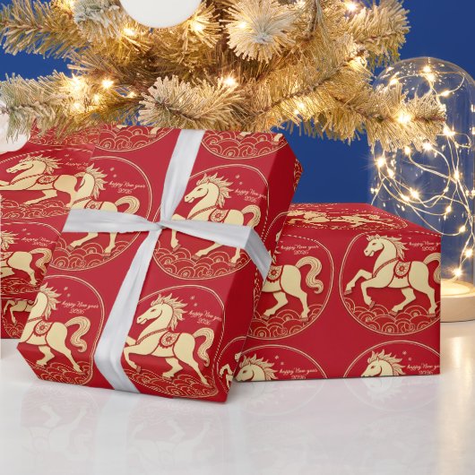 Year of the Horse 2026 Chinese New Year  ラッピングペーパー (クリスマス)