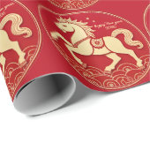 Year of the Horse 2026 Chinese New Year  ラッピングペーパー (ロールコーナー)