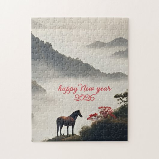 Year of the Horse 2026 Chinese New Year Mountain  ジグソーパズル (縦)