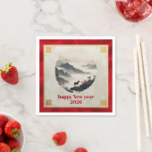 Year of the Horse 2026 Chinese New Year Mountain  スタンダードカクテルナプキン (インサイチュ)