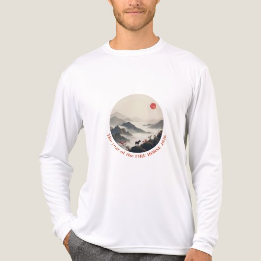 Year of the Horse 2026 Chinese New Year Mountain トライブレンドＴシャツ (正面)