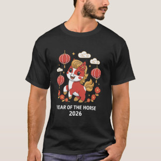 Year Of The Horse 2026 Chinese Zodiac Astrology Tシャツ