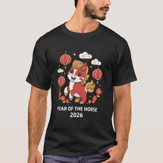 Year Of The Horse 2026 Chinese Zodiac Astrology Tシャツ (正面)