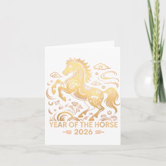 Year Of The Horse 2026 Chinese Zodiac Culture カード (正面)