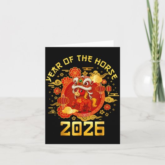 Year Of The Horse 2026 Family Matching Mens Womens カード (正面)