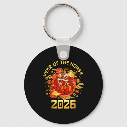 Year Of The Horse 2026 Family Matching Mens Womens キーホルダー (正面)