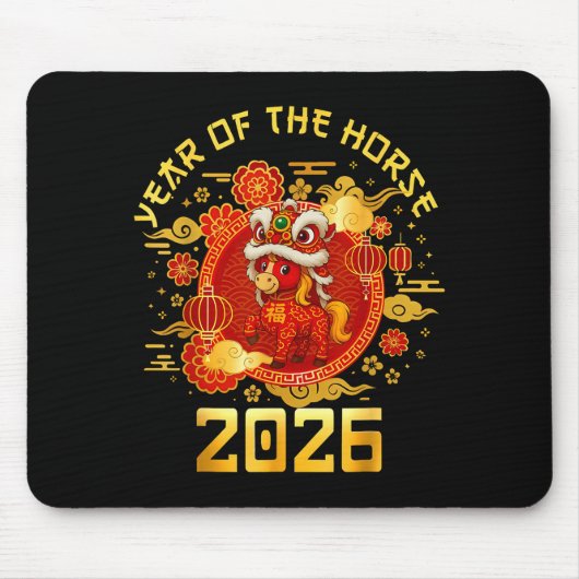 Year Of The Horse 2026 Family Matching Mens Womens マウスパッド (正面)