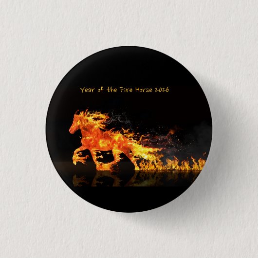 Year of The Horse 2026 (Fire Horse}  缶バッジ (正面)