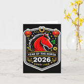 Year Of The Horse 2026 Good Fortune Horsescute Ss  カード (黄色い花)