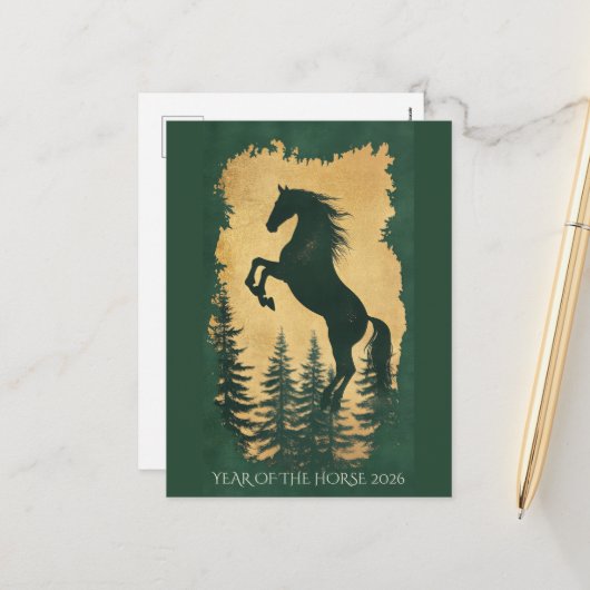 Year of the Horse 2026 Greeting Card シーズンポストカード (正面/裏面インサイチュ)