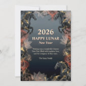 Year of the Horse 2026 Lunar Chinese New Year シーズンカード (正面)