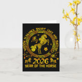 Year Of The Horse 2026 Lunar Happy New Year Chines カード (黄色い花)
