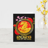 Year Of The Horse 2026 Lunar New Year Chinese Men  カード (黄色い花)