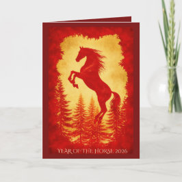 Year of the Horse 2026 – Red & Gold Lunar New Year カード