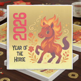 Year of the Horse 2026 serviette Chinese New Year スタンダードランチョンナプキン