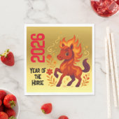 Year of the Horse 2026 serviette Chinese New Year スタンダードランチョンナプキン (インサイチュ)