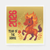 Year of the Horse 2026 serviette Chinese New Year スタンダードランチョンナプキン (正面)