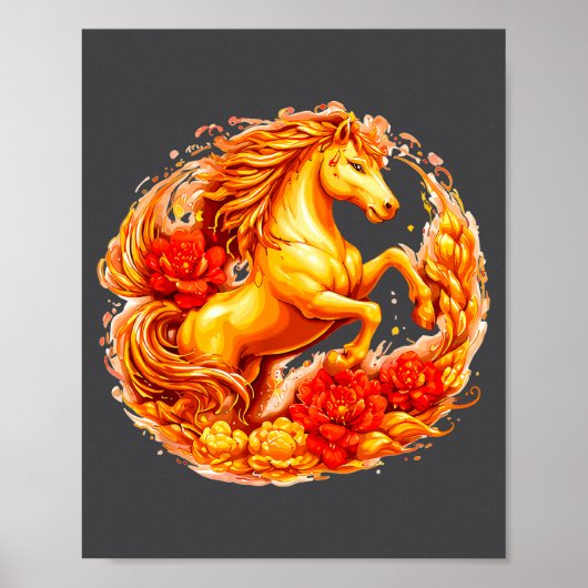 Year Of The Horse Chinese Lunar Zodiac Astrology A ポスター (正面)