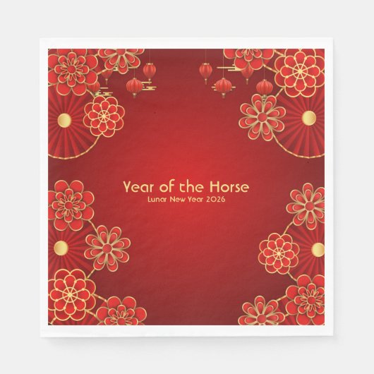 Year of the Horse Chinese New Year スタンダードランチョンナプキン (正面)