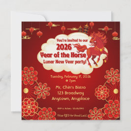 Year of the Horse Chinese New Year Invitation 招待状