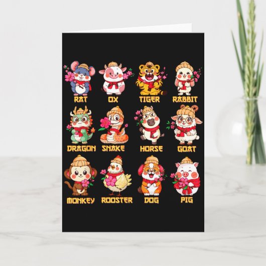 Year Of The Horse Chinese Zodiac Animal Signs Luna カード (正面)