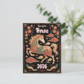 Year of the Horse Chinese Zodiac Lunar New Year 26 ポストカード (スタンド正面)