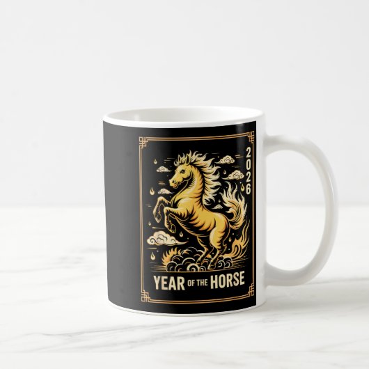 Year Of The Horse – Chinese Zodiac New Year 2026 コーヒーマグカップ (右)