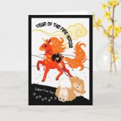 YEAR OF THE HORSE Chow カード (黄色い花)