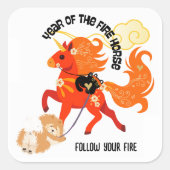 YEAR OF THE HORSE Chow スクエアシール (正面)