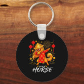 Year Of The Horse Dabbing Zodiac Horse Chinese New キーホルダー (正面)