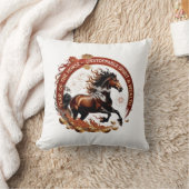 Year of the Horse Flame, Lunar Zodiac Gift クッション (ブランケット)