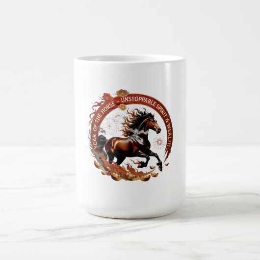 Year of the Horse Flame, Lunar Zodiac Gift コーヒーマグカップ (中央)