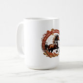 Year of the Horse Flame, Lunar Zodiac Gift コーヒーマグカップ (正面左)