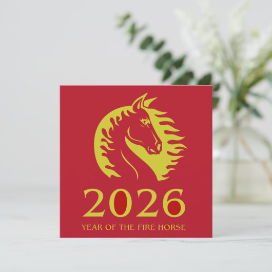 Year of the Horse Flat Greeting Card (スタンド正面)