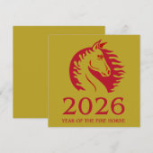 Year of the Horse Flat Greeting Card (正面/裏面)