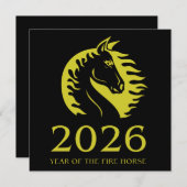 Year of the Horse Flat Greeting Card (正面/裏面)