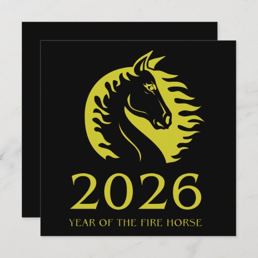 Year of the Horse Flat Greeting Card (正面/裏面)